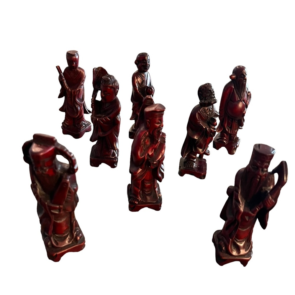 Hand Crafted Red Figurine Set